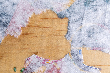 Textura Grunge de papel sobre madera, caso fallido de transferencia a la madera.