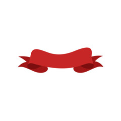 Red ribbon template. Vector icon