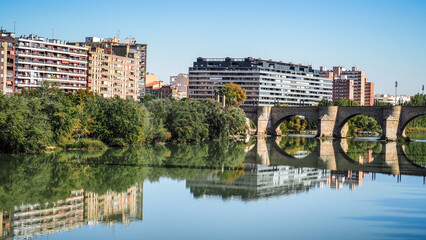 Fototapeta na wymiar Zaragoza, also known in English as Saragossa, is the capital city of the Zaragoza Province and of the autonomous community of Aragon, Spain