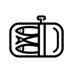Canned sardines fish outline icon