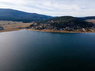 Fototapeta na wymiar Amazing Aerial view of Batak Reservoir, Bulgaria