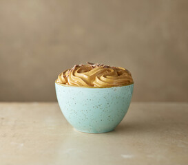 whipped caramel and coffee cream dessert