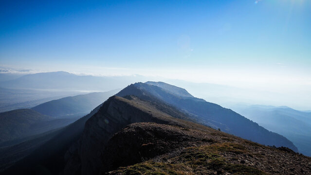 Pe&ntilde;a Oroel stands guard over one of the main towns of the Huesca province, Jaca in the Aragonese Pre Pyrenees.