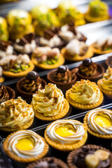 top view pastry macro italian food fresh sweets cream