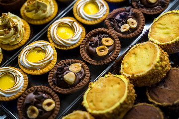 top view pastry macro italian food fresh sweets cream