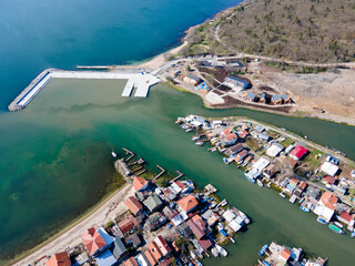 Aerial view of Chengene Skele near city of Burgas, Bulgaria