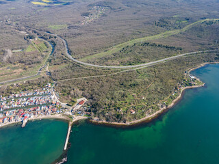 Obraz premium Aerial view of Chengene Skele near city of Burgas, Bulgaria