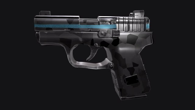 3D Render of 22 Calibur Pistol