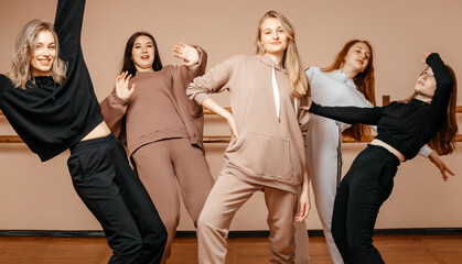 group of diverse young hip hop dancers in a dance studio