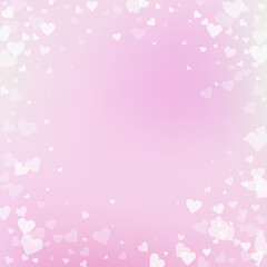 White heart love confettis. Valentine's day vignet