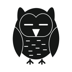 Smart owl black simple silhouette vector icon