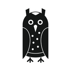 Wise owl black simple silhouette vector icon