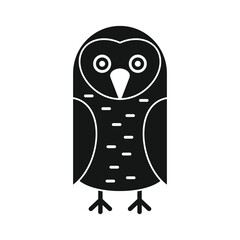 Wise forest owl black simple silhouette vector icon
