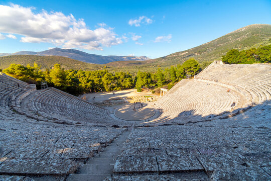 The ancient Theater at Epidaurus a 4th century BC Greek site, part of the Asklepieion, a healing center in ancient Greece.