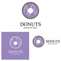 Donuts illustration logo vector template