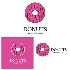 Donuts illustration logo vector template