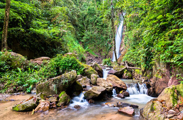 El Tirol waterfall in the high rainforest of Chanchamayo in Junin, Peru