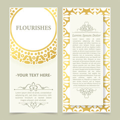 elegant white mandala greeting card with ornament pattern design