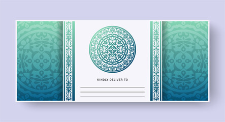Blue mandala decorative card template