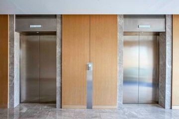 The entrance hall of the elevator in a modern building