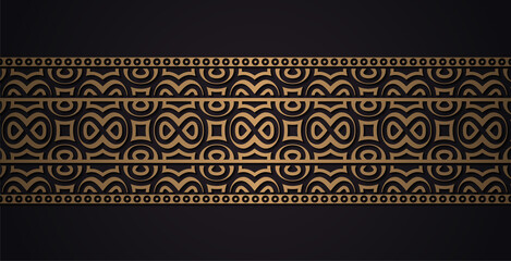 Elegant golden ornamental border template