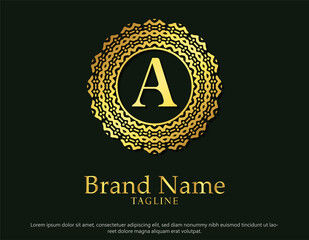 Ornamental luxury letter a logo