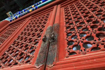 Wooden window lattice in the palace, Beijing