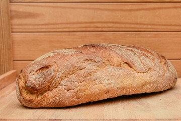 Bread on a Wooden Table isolated
