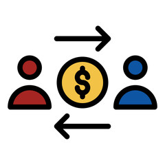 trade transaction people group trading money business plan icon