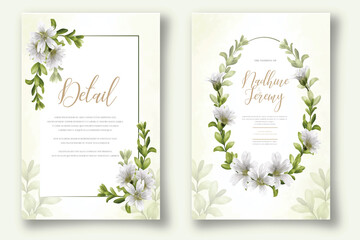 wedding invitation card watercolor vector