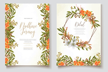 Fototapeta premium wedding invitation card watercolor vector
