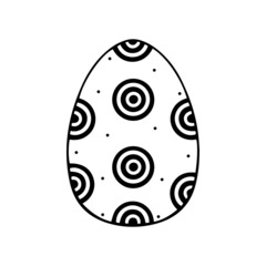 Line art easter doodle egg for decorative design.