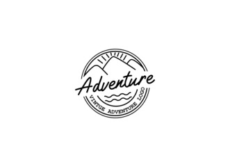 Adventure in Paradise Island Logo Vector Illustration