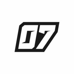 07 Racing number logo design