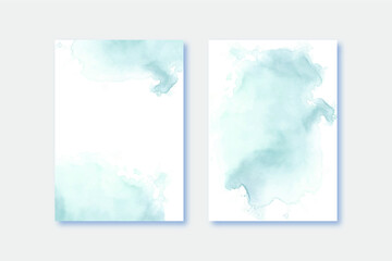 Watercolor painted background with sky and cloud shapes