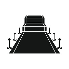 Vector carpet podium black simple icon isolated on white