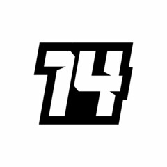 14 Racing number logo design