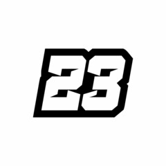 Racing number 23 logo design