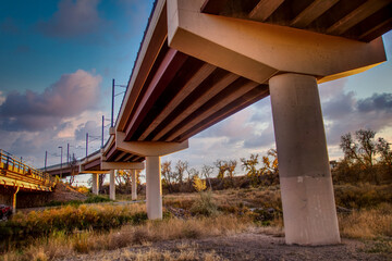 Overpass light rail bridge