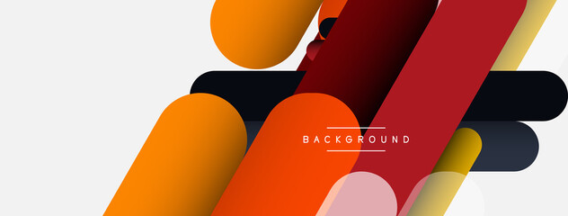 Overlapping round shapes and lines background. Vector illustration for wallpaper banner background or landing page