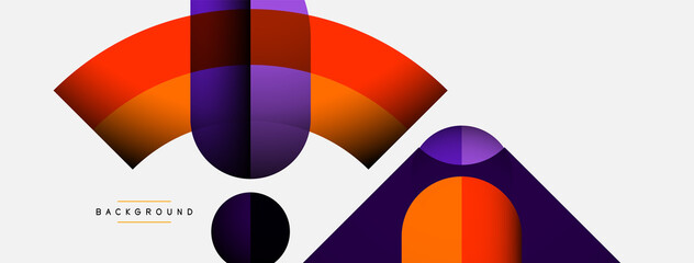 Geometric abstract background. Round shapes, circles, lines composition for wallpaper banner background or landing page