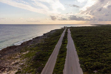 Fototapeta premium Aerial photo of the beach of the island of Cozumel