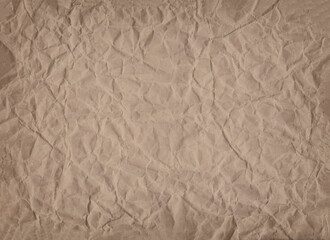 Fototapeta na wymiar Crumpled brown paper of texture background.
