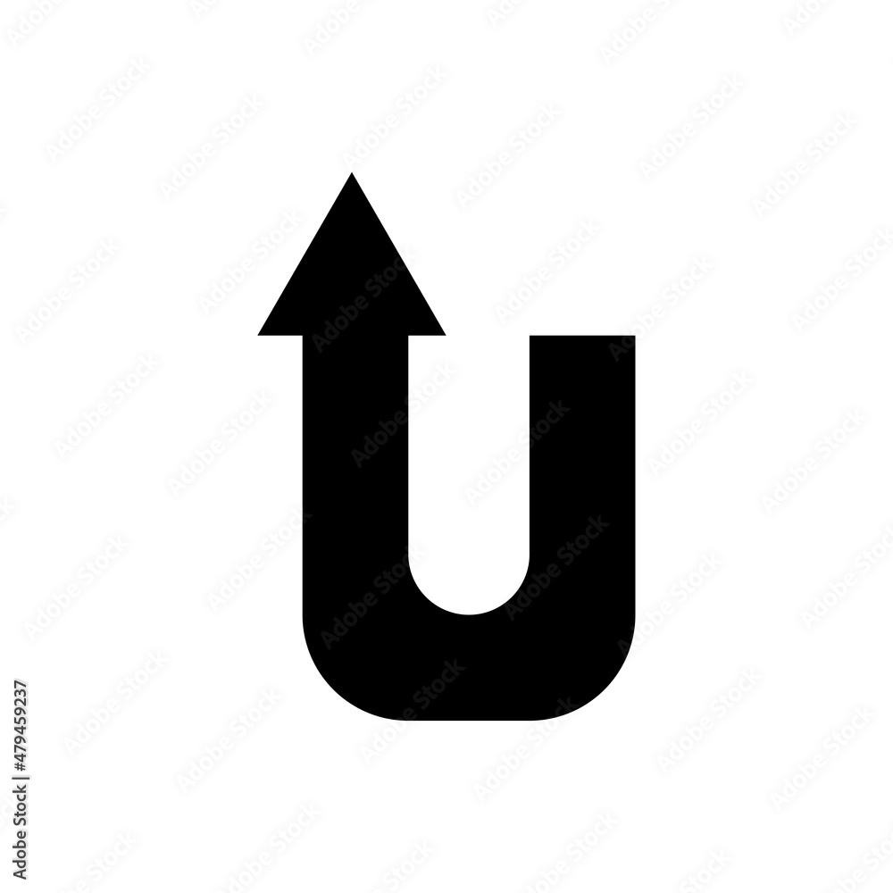 Poster corner left up arrow. turn direction sign. navigation concept. simple design. vector illustration. s