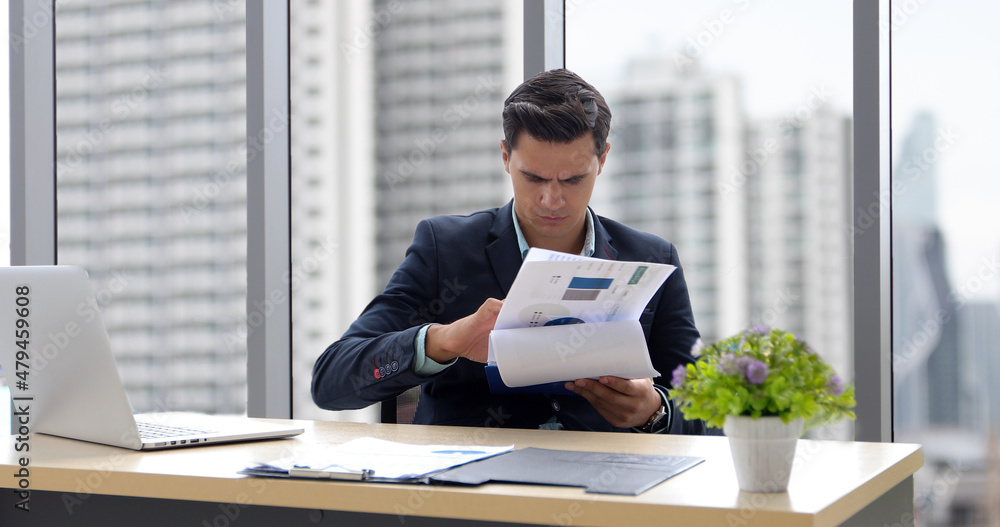 Poster business man and group using notebook for meeting and business men smiling happy for working
