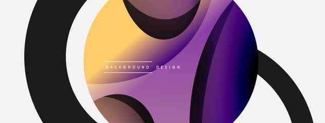 Creative geometric wallpaper. Minimal abstract background. Circle and wave composition vector illustration for wallpaper banner background or landing page