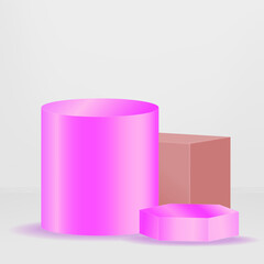 Display for cosmetic fashion product Empty showcase for product presentation Abstract