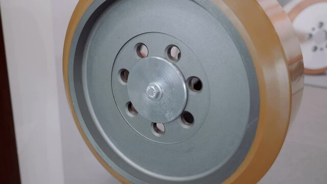 New, powerful rollers for heavy-duty industrial trolleys. Shot in motion