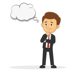 Young man with Bubbles for speech thinking