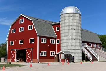 red barn and silo